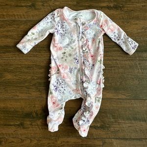 Caden Lane newborn floral zip onesie